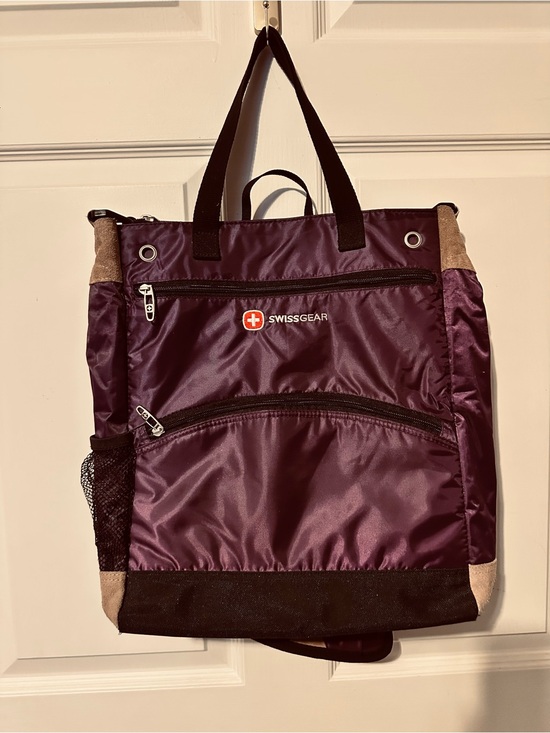 SwissGear Handbags - SwissGear | Bag | SwissGear Deep Plum Nylon Campus Tote with Black Trim
